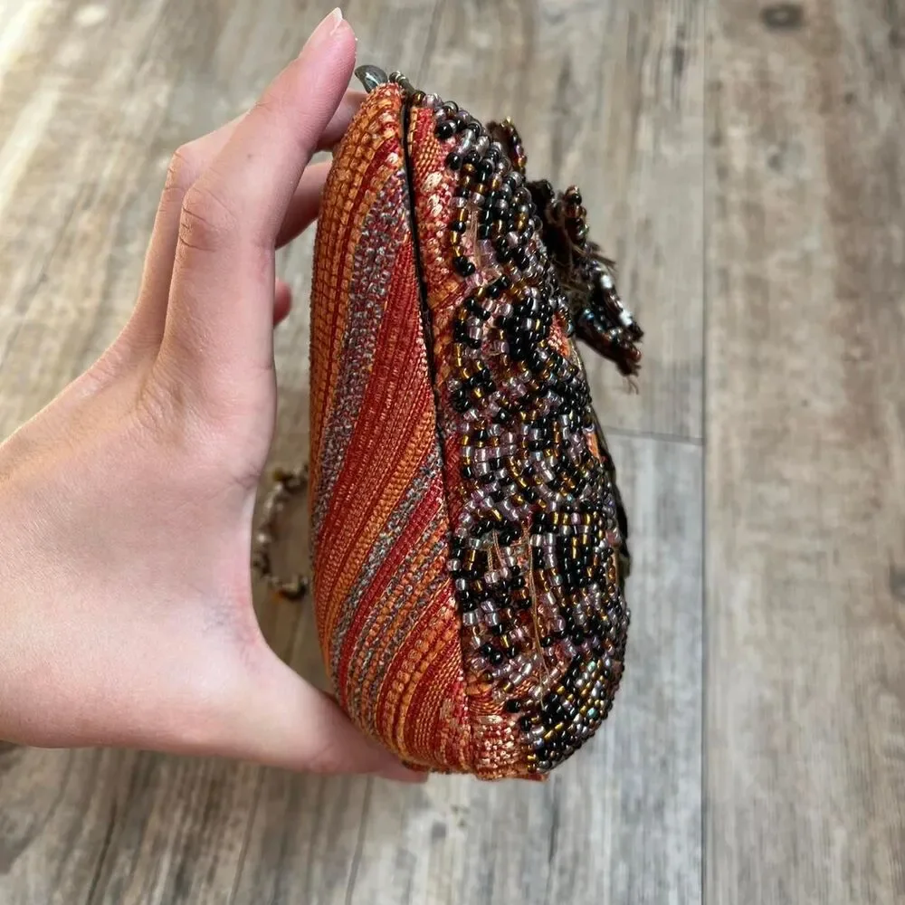 Bag Beaded Clutch Women's Multi Color Boho Tapestry
